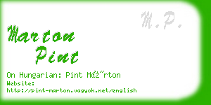 marton pint business card